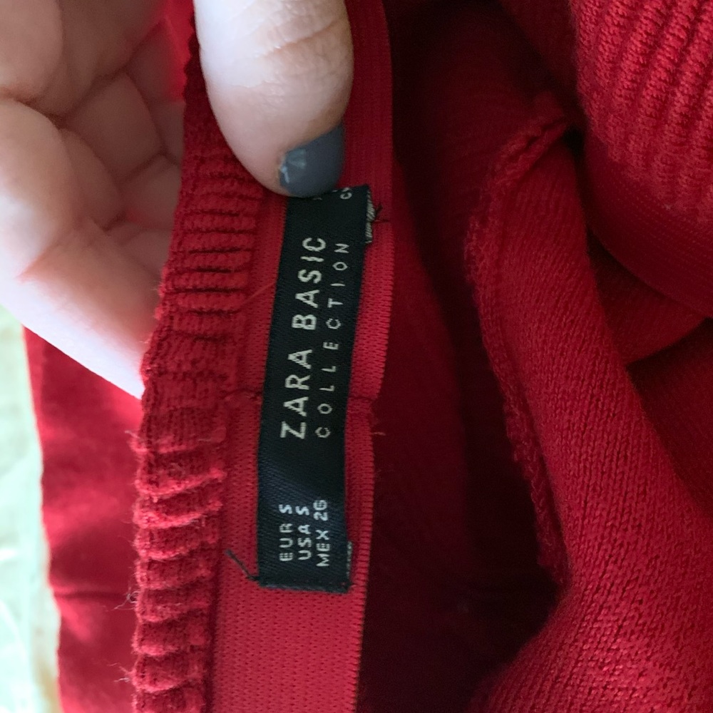 Zara Basic Red Flare Mini Skirt - image 5